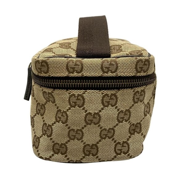 Auth GUCCI GG 106646 Beige Dark Brown Jacquard - Vanity Bag - Picture 5 of 16